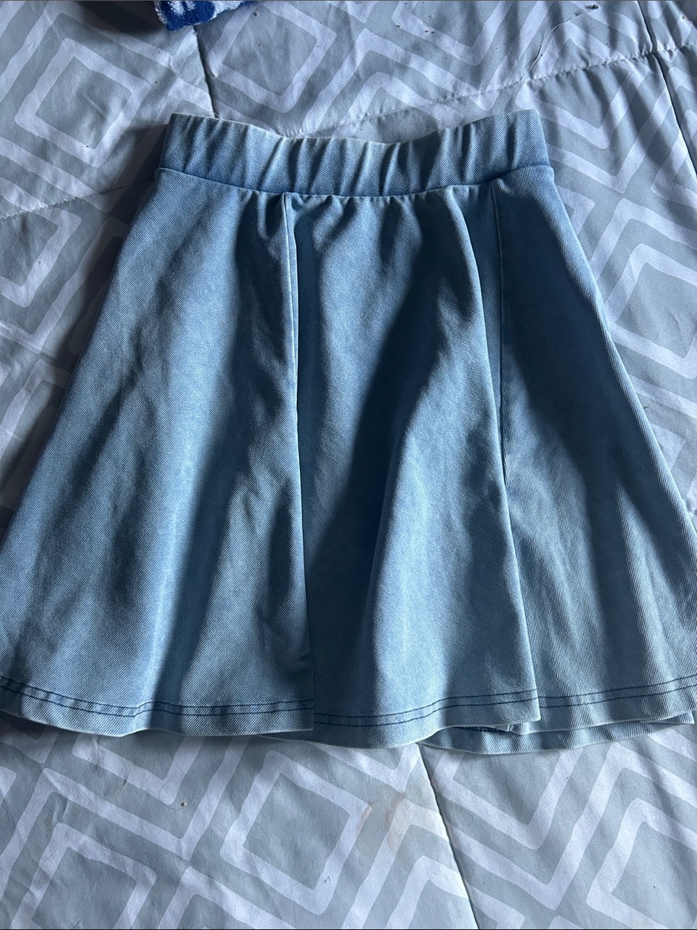 Topshop light denim stretchy flare skirt